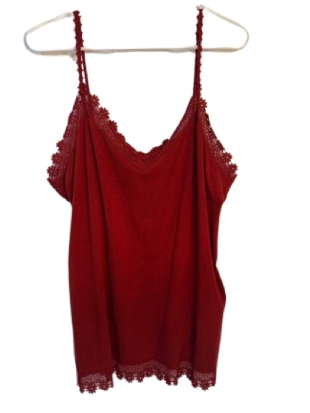 Lane Bryant Red Floral Lace-Trim Camisole Size 18/20